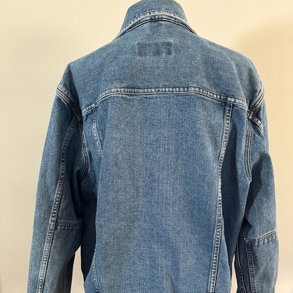 VTG Y2K Eddie Bauer Sz XL Men's Cotton Denim Trucker Style Jean Jacket - Picture 4 of 12